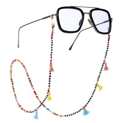 China DROPSHIPP Fashionable Hot Sale Shape Clay Letter Beads Shell Pearl Tassel Monocle Holder Sunglasses Clip Maskholder Eye Glass Chain for sale