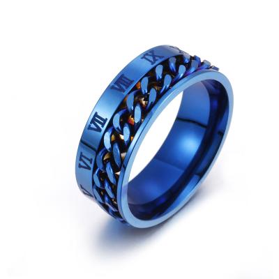 China FASHIONABLE Cool Rotating Stainless Steel Mens Ring Decompression Ring High Quality Rotating Chain Jewelry Ladies Jewelry Party Gifts for sale