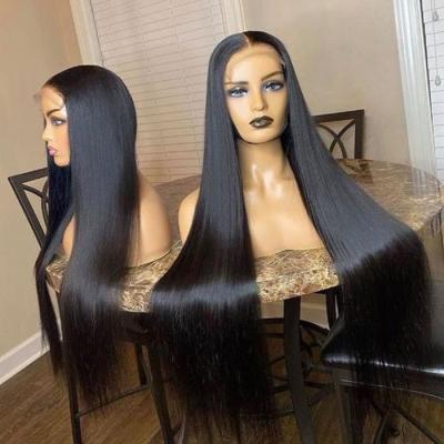 China Silky Straight 100% Brazilian 13x6 Lace Closure Wigs, Brazilian Raw Human Hair Wig, 360 Hd Full Lace Hair Wig With Baby Hair for sale