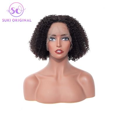 China Afro Kinky Curly 10inch Brazilian Curly Short Bob 1B Hair Natural Black Wig 1 Piece For Black Women for sale