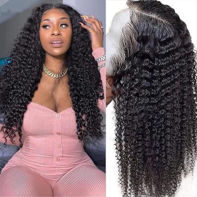 China 360 Lace Front Brazilian Virgin Curly Kinky Curly Wholesale Price 100 Human Hair Wigs For Black Women for sale