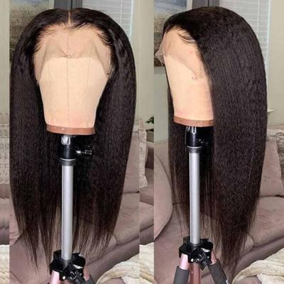 China Natural Wave Pre Plucked 360 Straight Yaki Curly Lace Frontal Wigs For Black Women Hair Wig For Black Women for sale