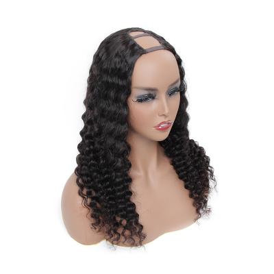 China 100% Raw Indian Remy 12a Grade Virgin Human Hair Vendor Hair Deep Wave U Shape Wig 100% for sale