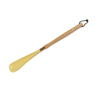 China New Luxury Custom Hotel Long Style Wooden Shoe Horn for sale