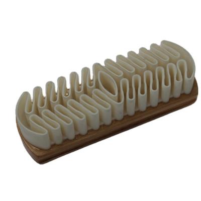 China Wooden Shoe Brush Velvet Care Brush Maintenance Decontamination Flannel Suede Shoe Cleaning Brush for sale