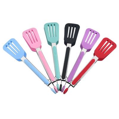 China Stocked Stainless Steel Food Tongs BPA Free Silicone Kitchen Heat Resistant Tweezers for sale