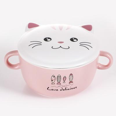 China Viable Cute Cat Bowl Ceramic Salad Bowl Creative Personality for sale