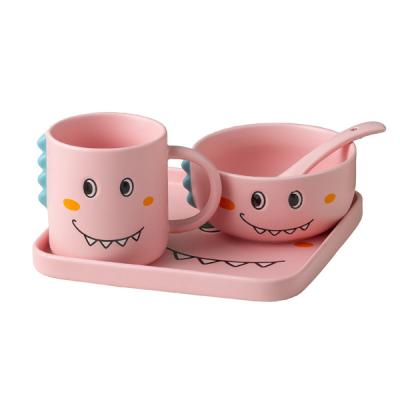 China Viable Creative Cute Dinosaur Cartoon Ceramic Tableware Set Children's Breakfast Home Dishes Milk Cup for sale