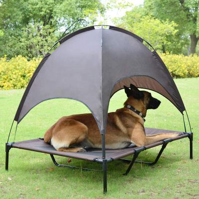 China High Cooling Outdoor Pet Cat Cooling Bed Tent Dog Cradle Fabric With Canopy Shade 600D Oxford Pet Beds And Accessories for sale