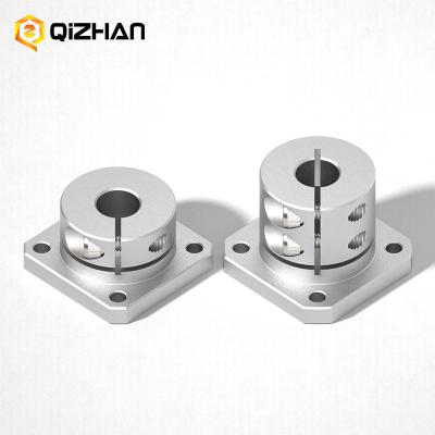 China FA industrial automation equipment Factory direct Square Flanged Mount Type with Slit Aluminum Alloy Silver Anodizing Shaft Supports for sale