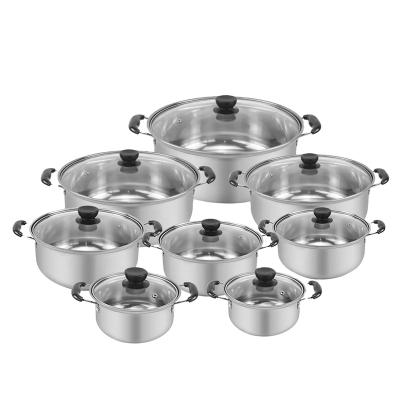 China Viable wholesale cooking ware 8pcs kitchenware soup pot stainless steel pot cookware sets for sale for sale