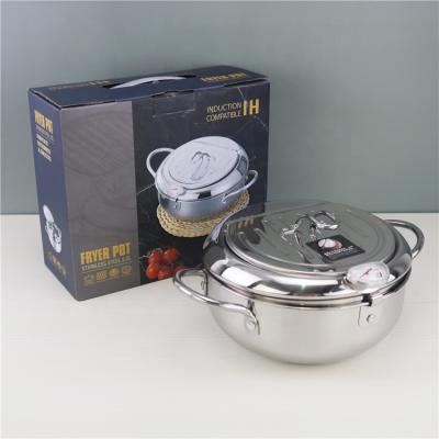 China New products good quality cookware kitchen ware stainless steel kitchen sustainable metal fryer pot for sale