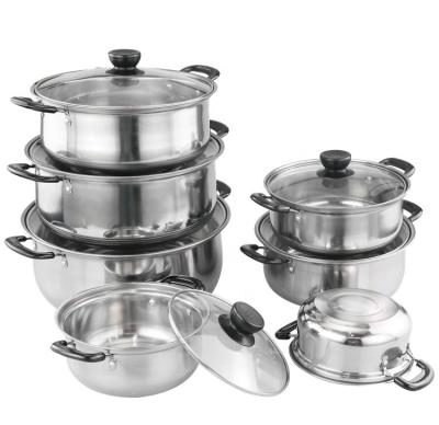 China High quality viable hot sale kitchenware cookware sets hot pot set stainless steel soup pot for gift for sale