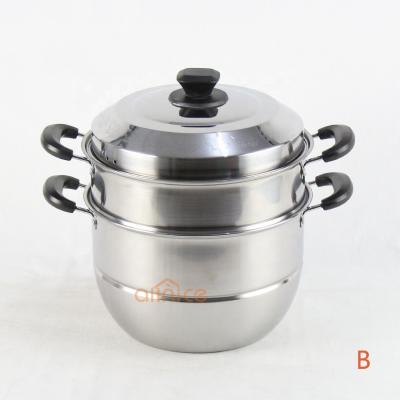 China Allnice New Design 430 Stainless Steel Long Lasting 2 Layer Multipot Steamers with Steel Lid and Bakelite Handles Knob for sale