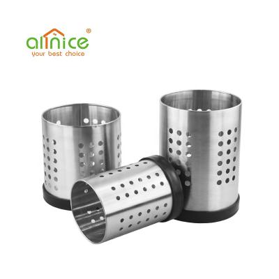 China New Style 410 Stainless Steel Kitchen Cutlery Rack Knife Fork Holder Utensil Stored Container for sale