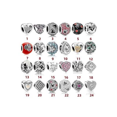 China FASHIONABLE 2023 Sterling Silver S925 DINI Square Crown Collection Heart-Shaped Water Drop Pandorar Charm DIY Handmade Bracelet for sale