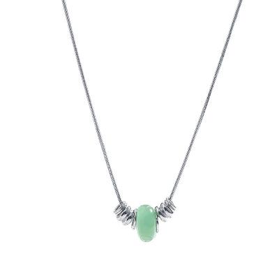 China TRENDY Chinese Jade Necklace Women Clavicle Chain Niche Design Sense Soft Fashion Necklace Pendant Jewelry for sale