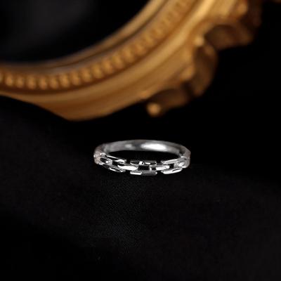 China FASHIONABLE 925 sterling silver female ring niche design of the chain staggered ring cold wind fashionable light luxury index finger ring for sale