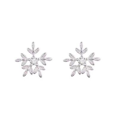 China FASHIONABLE Female Romantic Temperament Snowflake Ice Flower Earrings Christmas Gift Fashion Stud Simple Accessories for sale