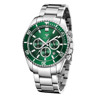 China Custom Logo Waterproof Stainless Steel Chronograph Men's Luxury Wrist Watch Band Quartz Watch Stainless Steel Watch for sale