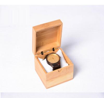 China OEM ODM Handmade Square Round Custom Bamboo Wooden Gift Box Your Logo Watch Packaging Boxes In Stock for sale