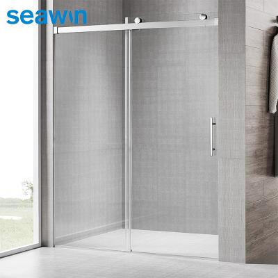 China SeaWin Easy Clean Glass Bathroom Shower Doors Tempered Glass Single Sliding Shower 3/8 Inch Sliding Shower Door for sale