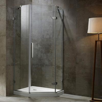 China SeaWin Hotel 8mm Easy Clean Glass Shower Enclosure Aluminum Corner Diamond Shaped Shower Enclosure Door for sale