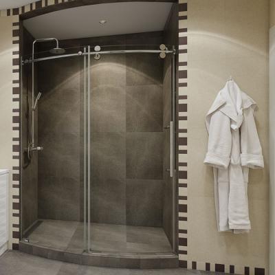 China SeaWin Shower Enclosure Easy Clean Glass Semicircle Curved Soft Sliding Shower Enclosures Shower Room Enclosure for sale