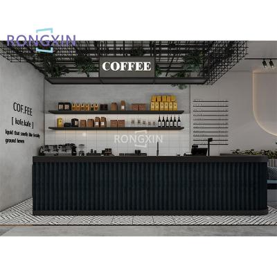 China Simple Retail Wooden Showcase Cabinets Cafe Counter Kiosk Interior Design For Shopping Mall for sale