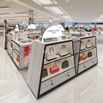 China Modern simple handbag showroom design kiosk display shelve bag and shoe store furniture display racks boutique rack display stand for sale