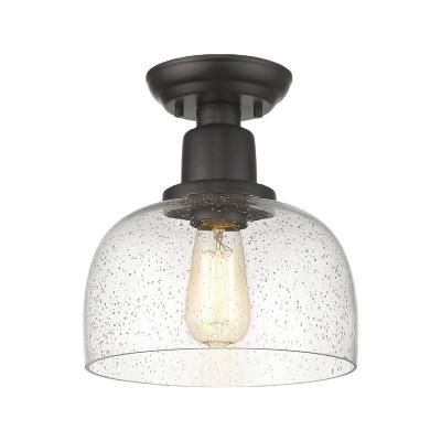 China Modern Decorative Indoor Lighting Semi Flush Mount Ceiling Light Modern Light Fixture with Seeded Glass Shade Oil Rubbed Bronze Finish for Kitchen Bedroom Passway for sale