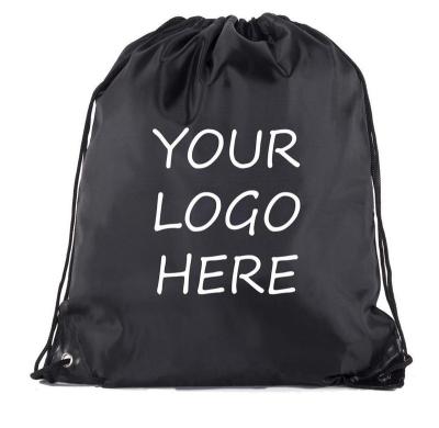 China High Quality Custom Shoe Bag Eco-Friendly Custom Color Polyester Drawstring Backpack Large Canvas Bag With Logo Printed for sale