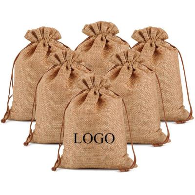 China Eco-Friendly Natural Burlap Bags Jute Drawstring Bag Wedding Favor Gift Small Jute Bag for sale