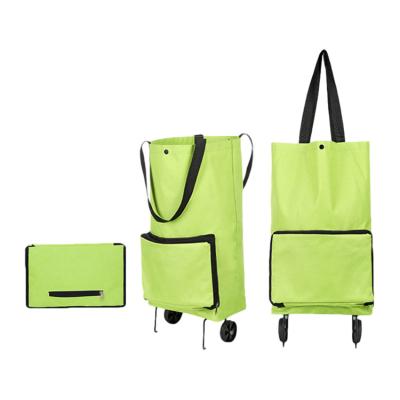 China Large capacity portable supermarket environmental protection shopping bag folding foldable shopping bag with wheels for sale