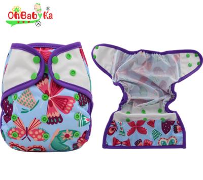 China Ohbabyka Printed Double Rows Snap Breathable PUL One Size Fit All Baby Cloth Diaper Covers for sale