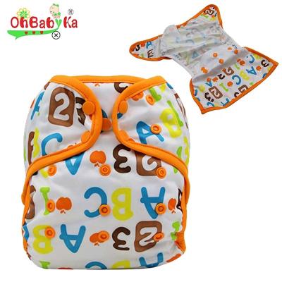 China Printed Breathable Adjustable Size Wearable Diaper Cover For Baby Cloth Printed Microfiber Over 200 Designs Sleep Diaper for sale