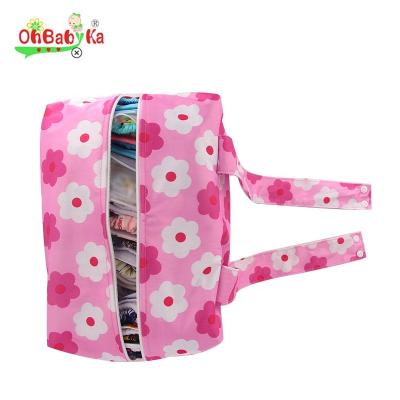 China Printed Washable Reusable Ohbabyka PUL Cloth Diaper Diaper Bag Waterproof Mommy Wet Bag Pouch Bag For Baby for sale