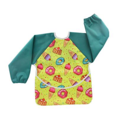 China Ohbabyka Sustainable Waterproof Infant Sleeved Bib With Pocket Fashion Baby Bibs for sale