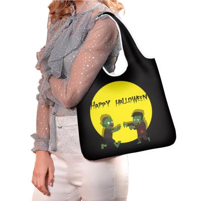 China Lightweight Custom Tote Shopping Bags Cute Halloween Pattern Totes Party Bags with Handles for Kids Halloween Trick or Treat Party for sale