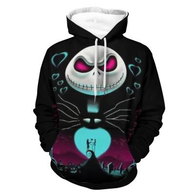 China Custom The Nightmare Before Christmas Logo QUICK DRY Jack and Sally Casual Print Sweatshirt Unisex Adult Sweater Hoodie for sale