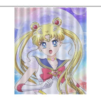 China Custom Viable Japanese Anime Sailor Moon Bath Curtain Waterproof Colorful Shower Curtain Bathroom Decor Size 60x72 Inches for sale