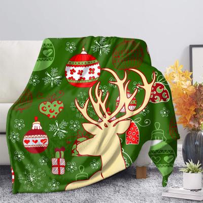 China Anti-pilling Wholesale Colorful Warm Cozy Christmas Holiday Reversible Blanket Premium Christmas Decoration Throw Blanket Sherpa Blanket Anti-pilling for sale