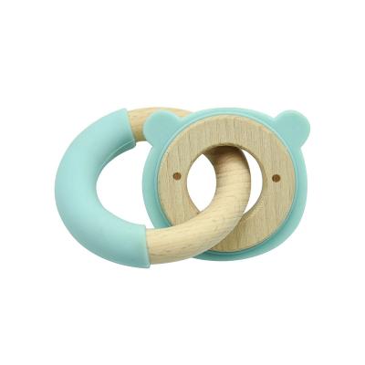 Chine Anneaux en bois de conception de hêtre unique de silicone pour le bébé Teethers à vendre