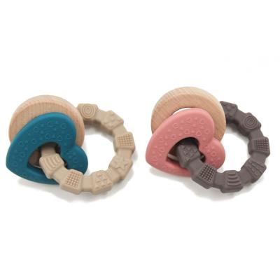 Cina Legno Teether del silicone del blu di oceano di Antibacteria facile afferrare scossa in vendita