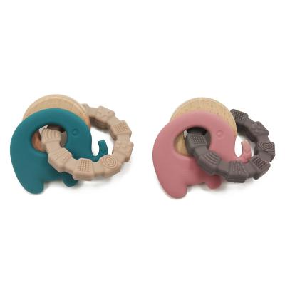 China Silicone BPA Free Natural Wood Teethers Massaging Tender Gums for sale