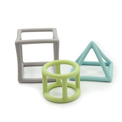 China Silikon-Geometrie Teether FDA-gebilligte Zahnenspielwaren für Baby zu verkaufen