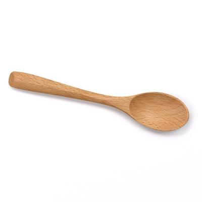 China Durable Natural Handle Custom Logo BSCI Wooden Spoon For Baby for sale