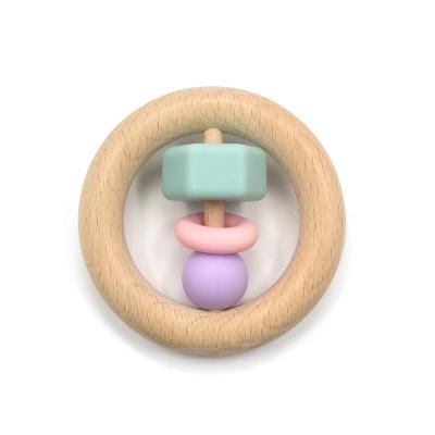 Chine Couleur non toxique en bois de Teether Mutlti de silicone de hêtre organique sensoriel à vendre