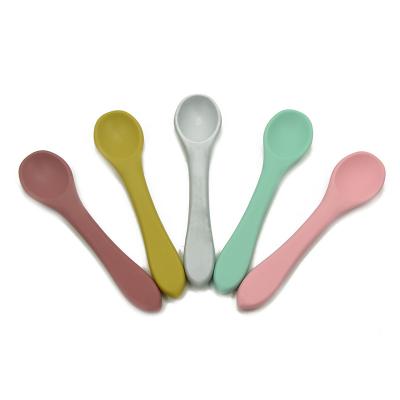 China Panda Ear hygienic Silicone Feeding Spoon Toddlers Children Infants for sale