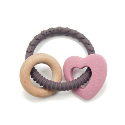 China Educational Chewable Bracelet Beech Wood Silicone Teething Toys For Toddlers for sale